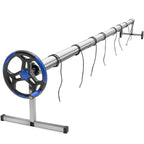 stainless steel solar cover reel for swimming pools up to 21 feet wide inground