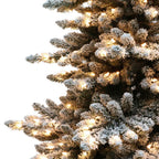 Pre-Lit 7.5' Flocked Princess Pine Artificial Christmas Tree with 700 Lights, Green