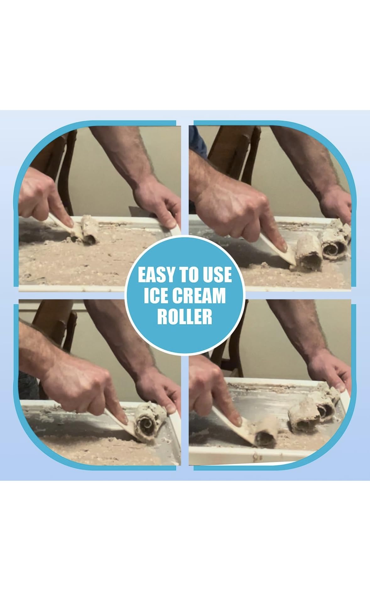 Extra LarRolled Ice Cream Maker (14"x10") - Make  IceCream w/Family - Manual Roll Your Own IceCream - Roll Ice Cream Tray (Light Pink)