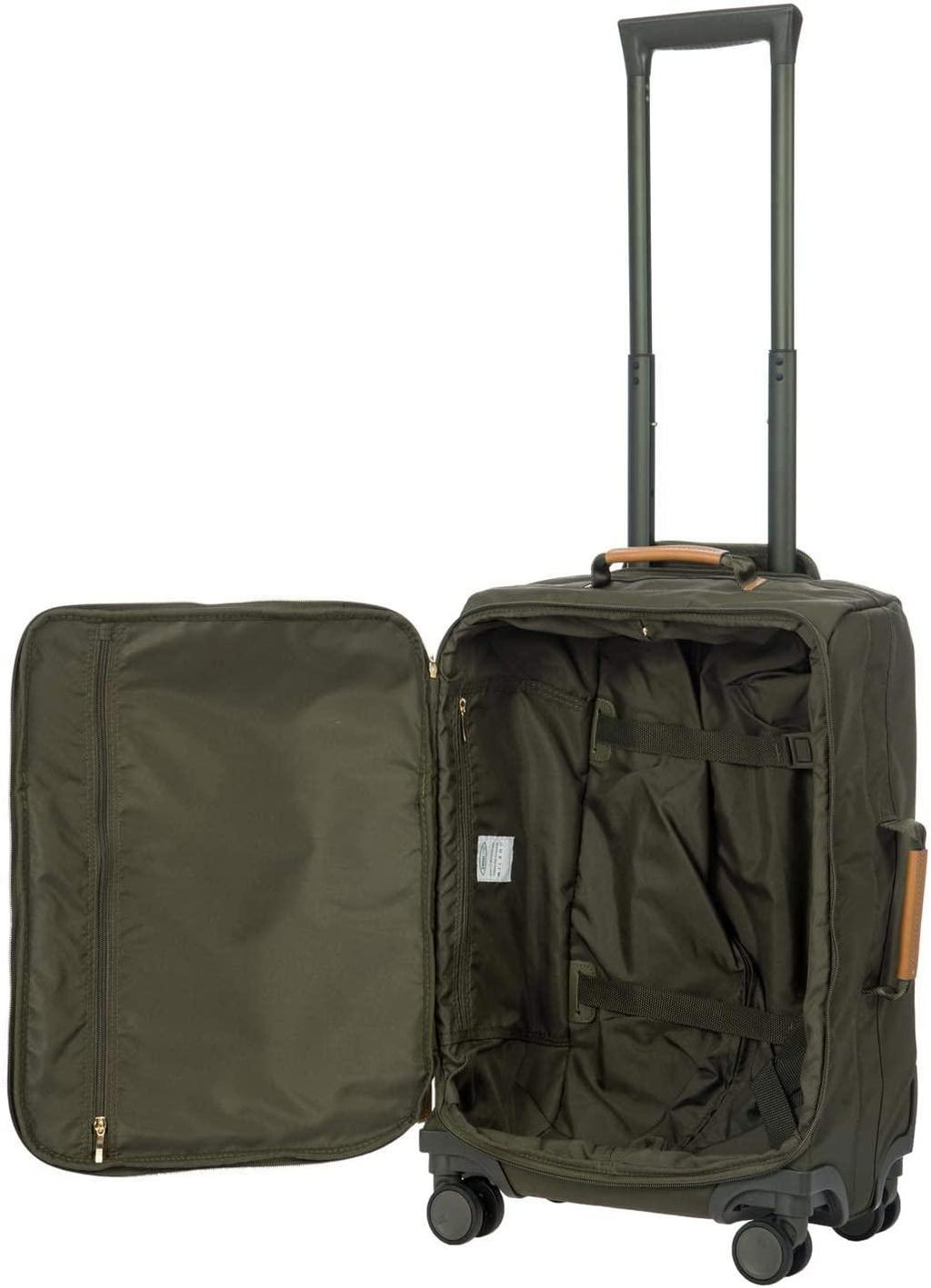 X Travel - Carry-On Luggage Bag with Spinner Wheels - 21 Inch - Luxury Luggage Bag - Olive