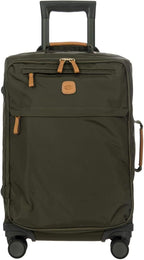X Travel - Carry-On Luggage Bag with Spinner Wheels - 21 Inch - Luxury Luggage Bag - Olive