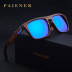 Retro Imitation Wood Polarized Sunglasses