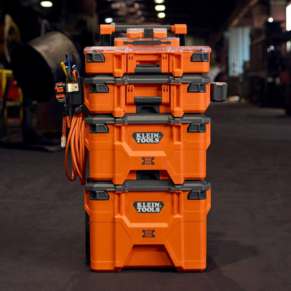 54500MBX MODbox Tall Compartment Box, Half-Width Tool Organizer, Small Parts Tool Box with 10 Compartments, 4 Removable Bins, Stackable Module