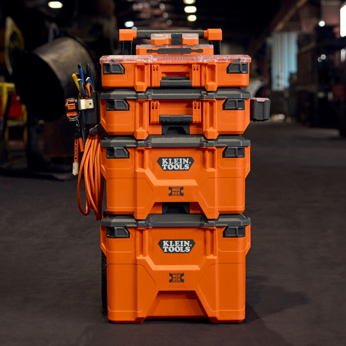 54500MBX MODbox Tall Compartment Box, Half-Width Tool Organizer, Small Parts Tool Box with 10 Compartments, 4 Removable Bins, Stackable Module