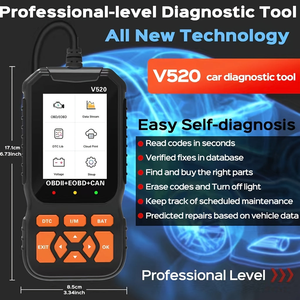 OBD2 Car Scanner Diagnostic Scan Tool, Professional Mechanic Vehicle Fault Code Reader,Auto Read Fault Code Check Engine Light For OBDII Protocol Cars