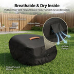 Robot Lawn Mower Cover Waterproof, 420D Outdoor Robotic Mower Cover, Black | 420D waterproof fabric, backyard robotic mower storafor rain snow dust sun, webbing strap,  buckle, elastic hem, vent