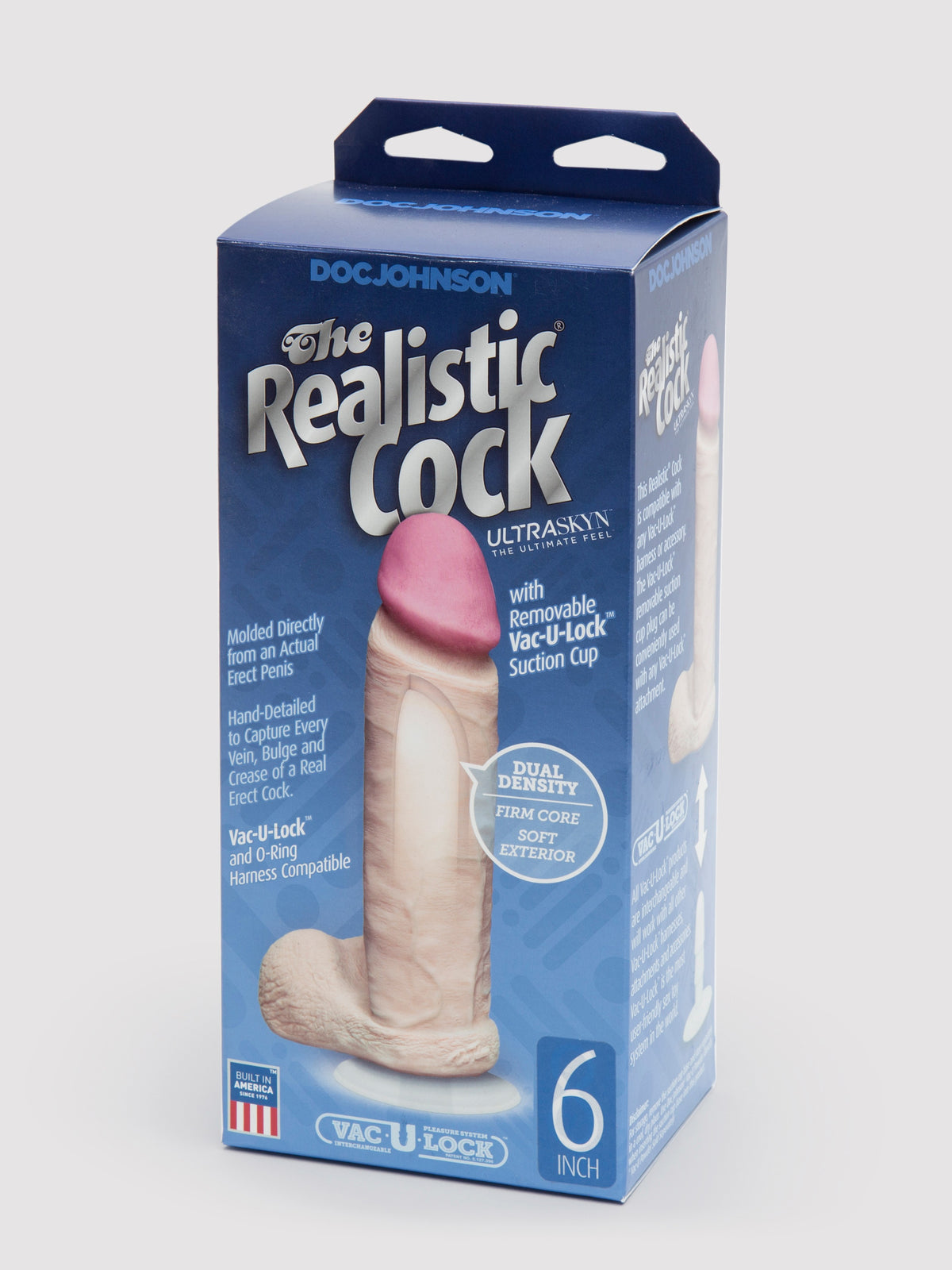 Doc Johnson Realistic Vac-U-Lock Cock and Balls 6 Inch, Flesh Pink