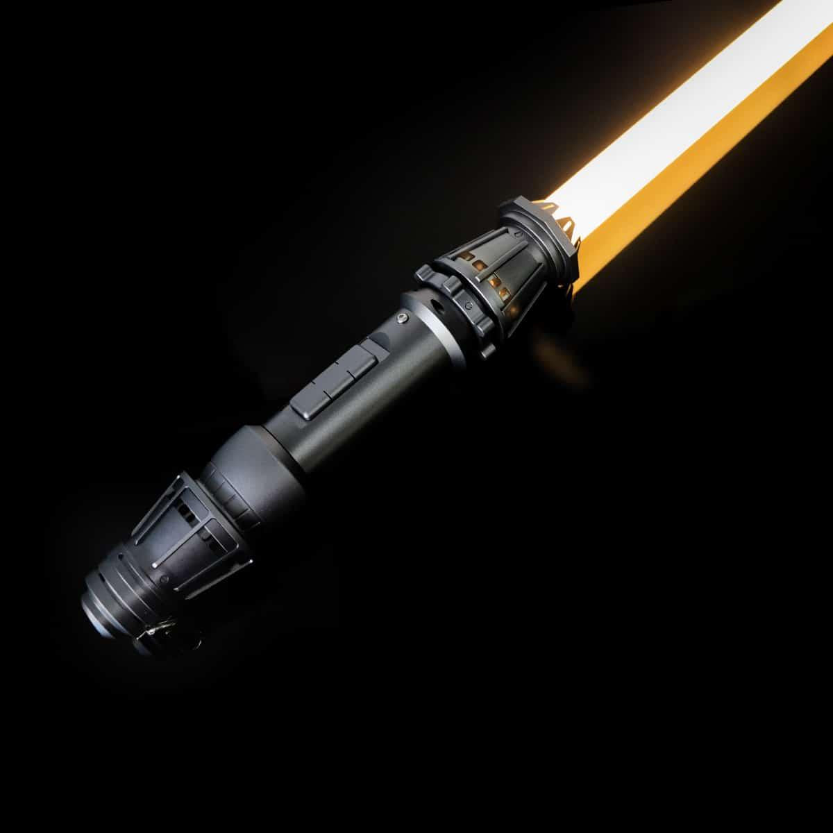 ZiaSabers RSW Neopixel Lightsaber with Xenopixel 2.0 Soundboard - Black Aluminum Hilt Star Wars Rey Skywalker Lightsabers - Strip LED with 12 Preset Colors and Smooth Swing Sounds