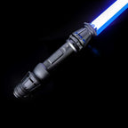 ZiaSabers RSW Neopixel Lightsaber with Xenopixel 2.0 Soundboard - Black Aluminum Hilt Star Wars Rey Skywalker Lightsabers - Strip LED with 12 Preset Colors and Smooth Swing Sounds