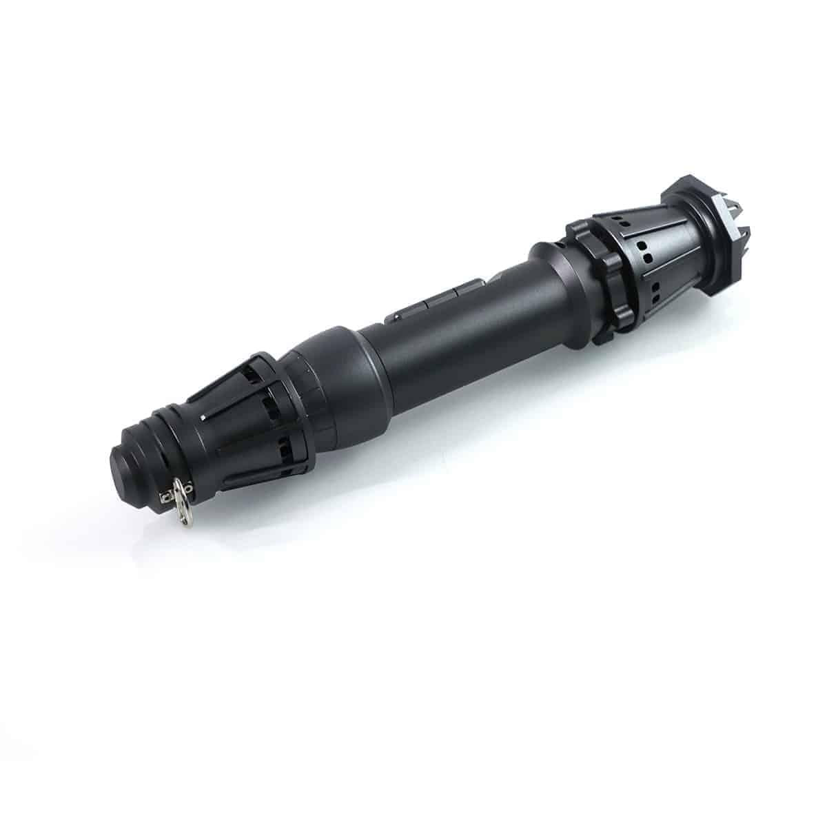 ZiaSabers RSW Neopixel Lightsaber with Xenopixel 2.0 Soundboard - Black Aluminum Hilt Star Wars Rey Skywalker Lightsabers - Strip LED with 12 Preset Colors and Smooth Swing Sounds