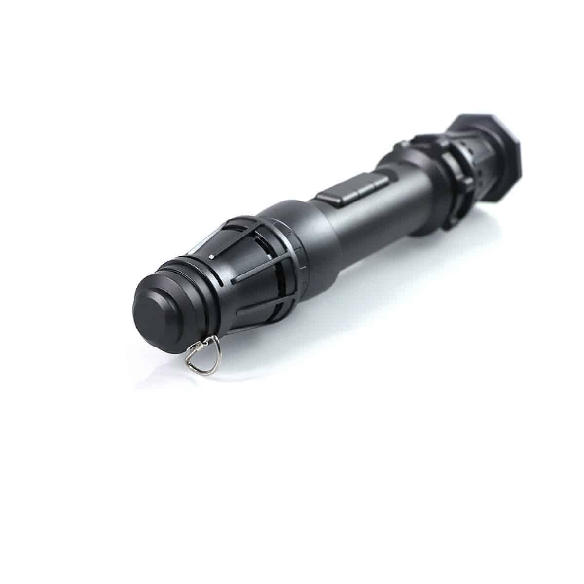 ZiaSabers RSW Neopixel Lightsaber with Xenopixel 2.0 Soundboard - Black Aluminum Hilt Star Wars Rey Skywalker Lightsabers - Strip LED with 12 Preset Colors and Smooth Swing Sounds