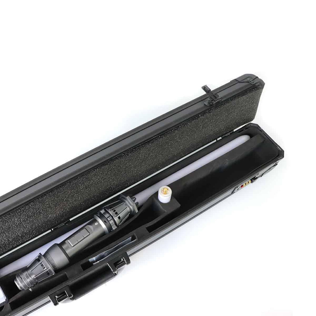 ZiaSabers RSW Neopixel Lightsaber with Xenopixel 2.0 Soundboard - Black Aluminum Hilt Star Wars Rey Skywalker Lightsabers - Strip LED with 12 Preset Colors and Smooth Swing Sounds
