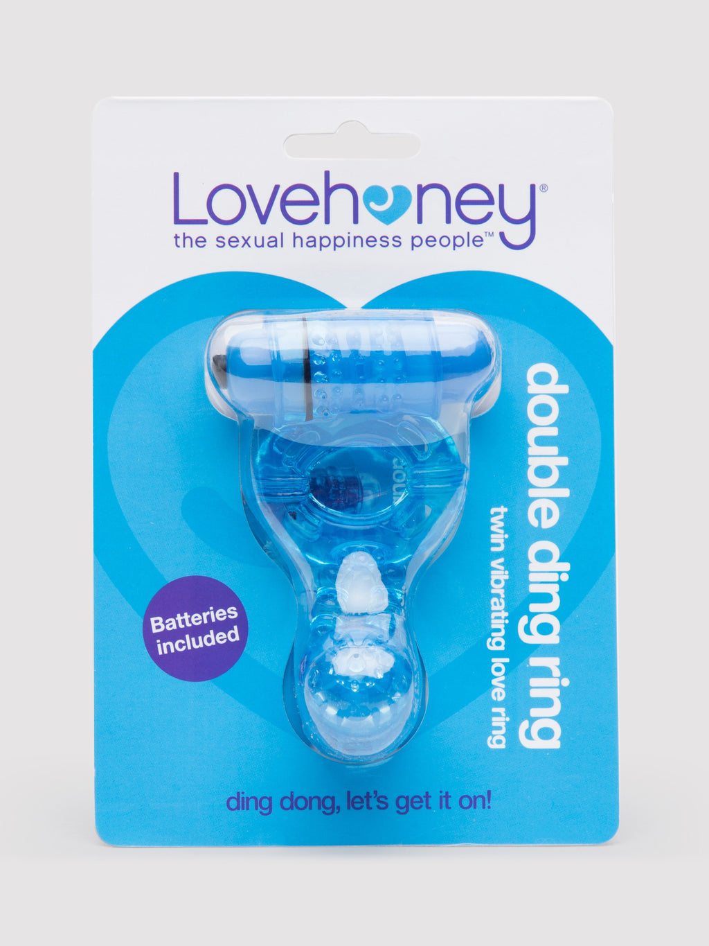 Lovehoney Double Ding Vibrating Cock Ring, Blue