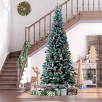 9 ft. Artificial Christmas Tree, Xmas Pencil Tree, Holiday Home Indoor Decoration for Party with Automatic Open