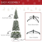9 ft. Artificial Christmas Tree, Xmas Pencil Tree, Holiday Home Indoor Decoration for Party with Automatic Open