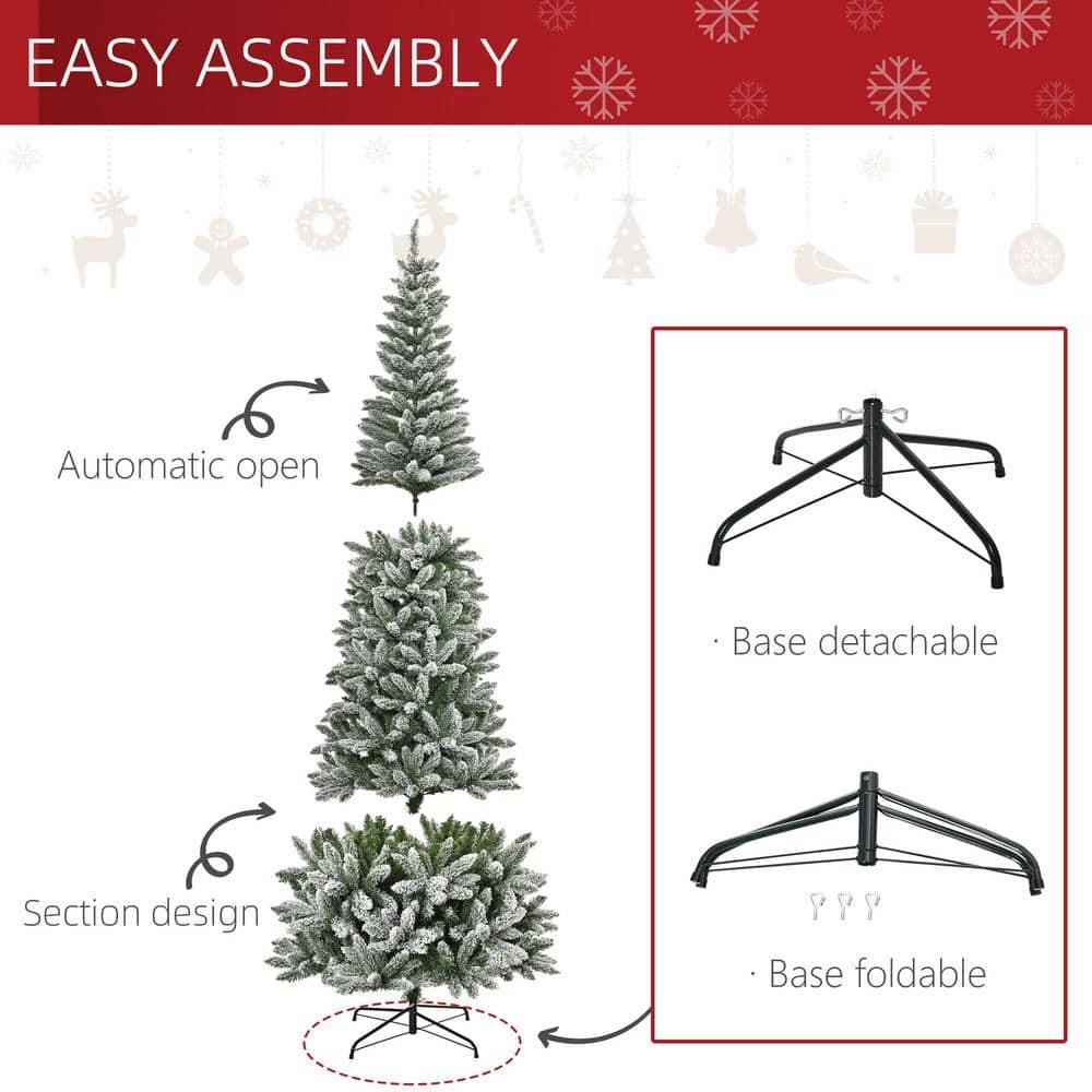9 ft. Artificial Christmas Tree, Xmas Pencil Tree, Holiday Home Indoor Decoration for Party with Automatic Open