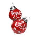 Alpine Corporation 21" x 16" x 30" Light-Up Freestanding Christmas Ornament Decor, Red