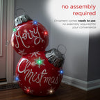 Alpine Corporation 21" x 16" x 30" Light-Up Freestanding Christmas Ornament Decor, Red
