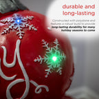 Alpine Corporation 21" x 16" x 30" Light-Up Freestanding Christmas Ornament Decor, Red