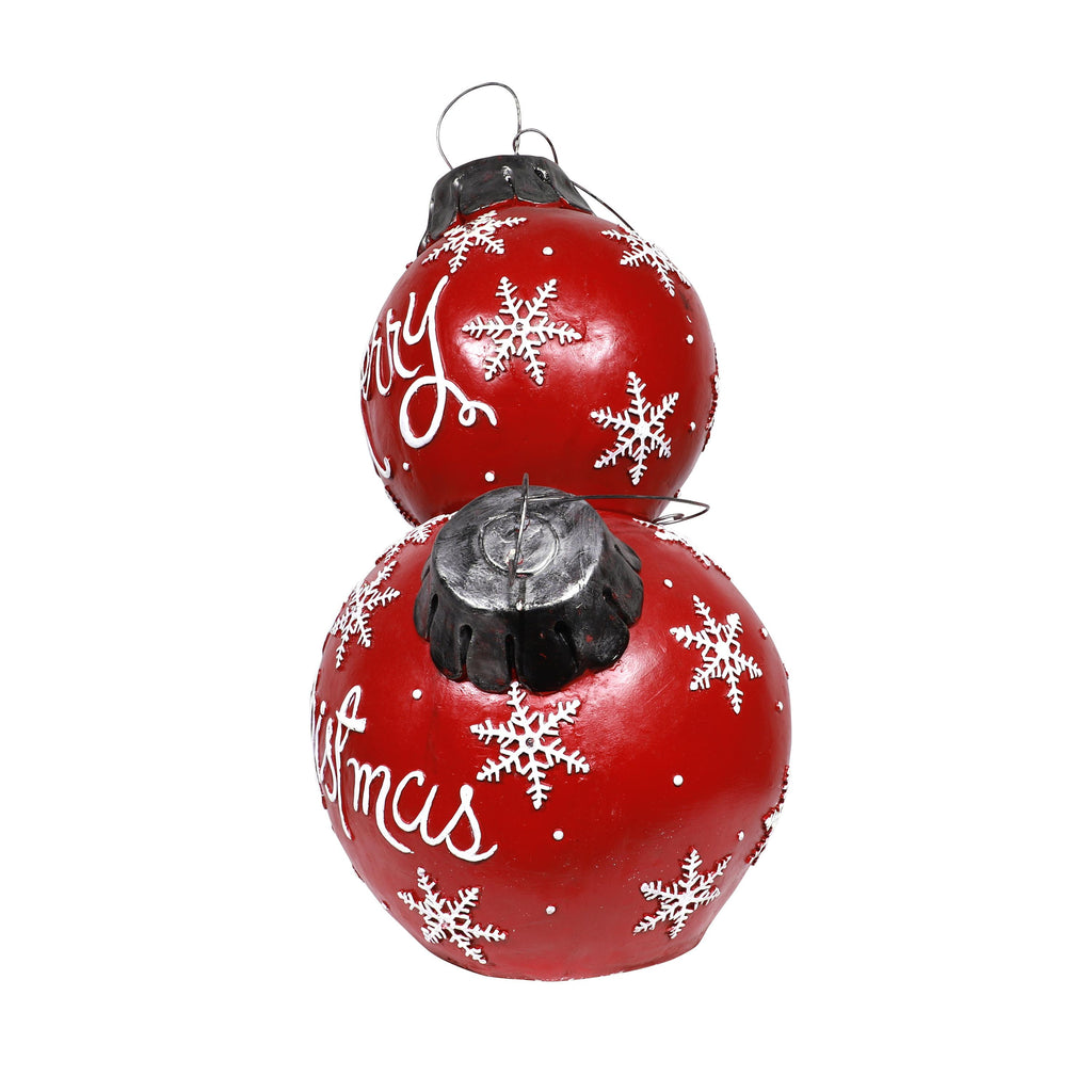Alpine Corporation 21" x 16" x 30" Light-Up Freestanding Christmas Ornament Decor, Red