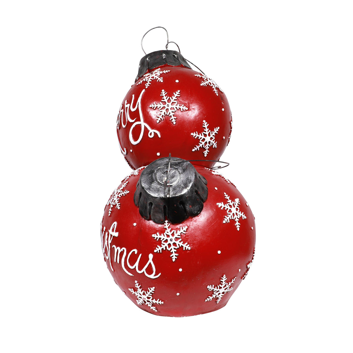 Alpine Corporation 21" x 16" x 30" Light-Up Freestanding Christmas Ornament Decor, Red