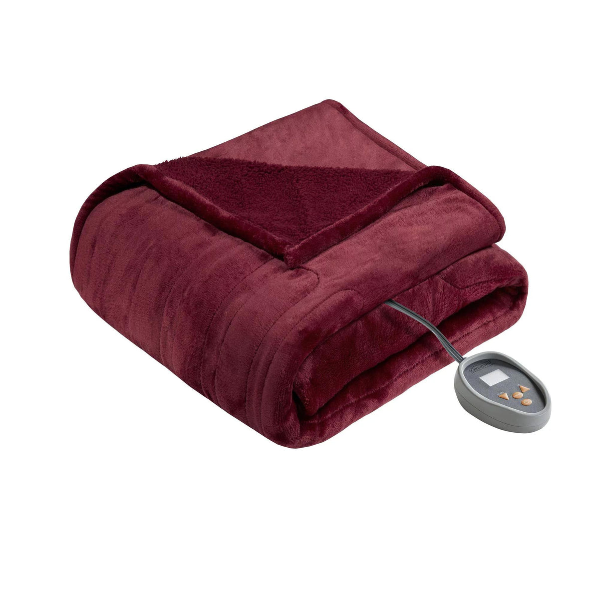Gracie Mills Berber Elect Electric Blanket w/2 20 Heat Level Setting Controllers - Full, Red - BR54-0390