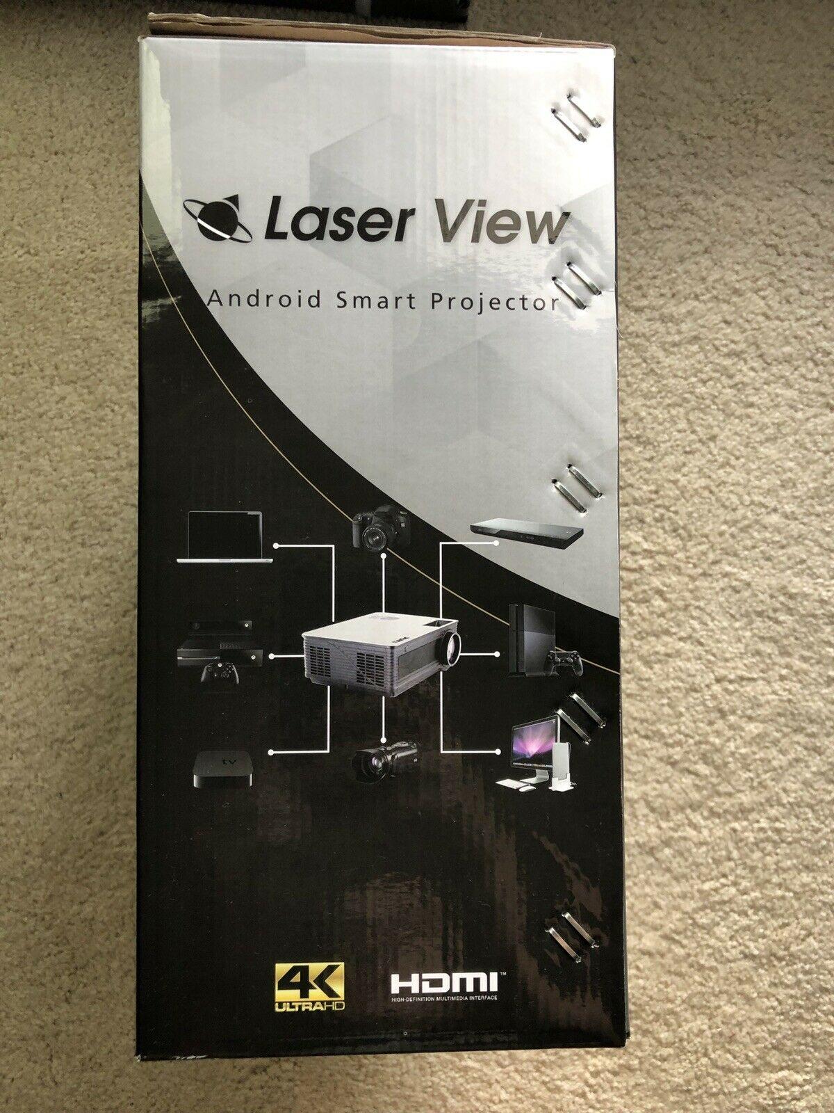laser view lv3000 android smart 4k projector tv new in box