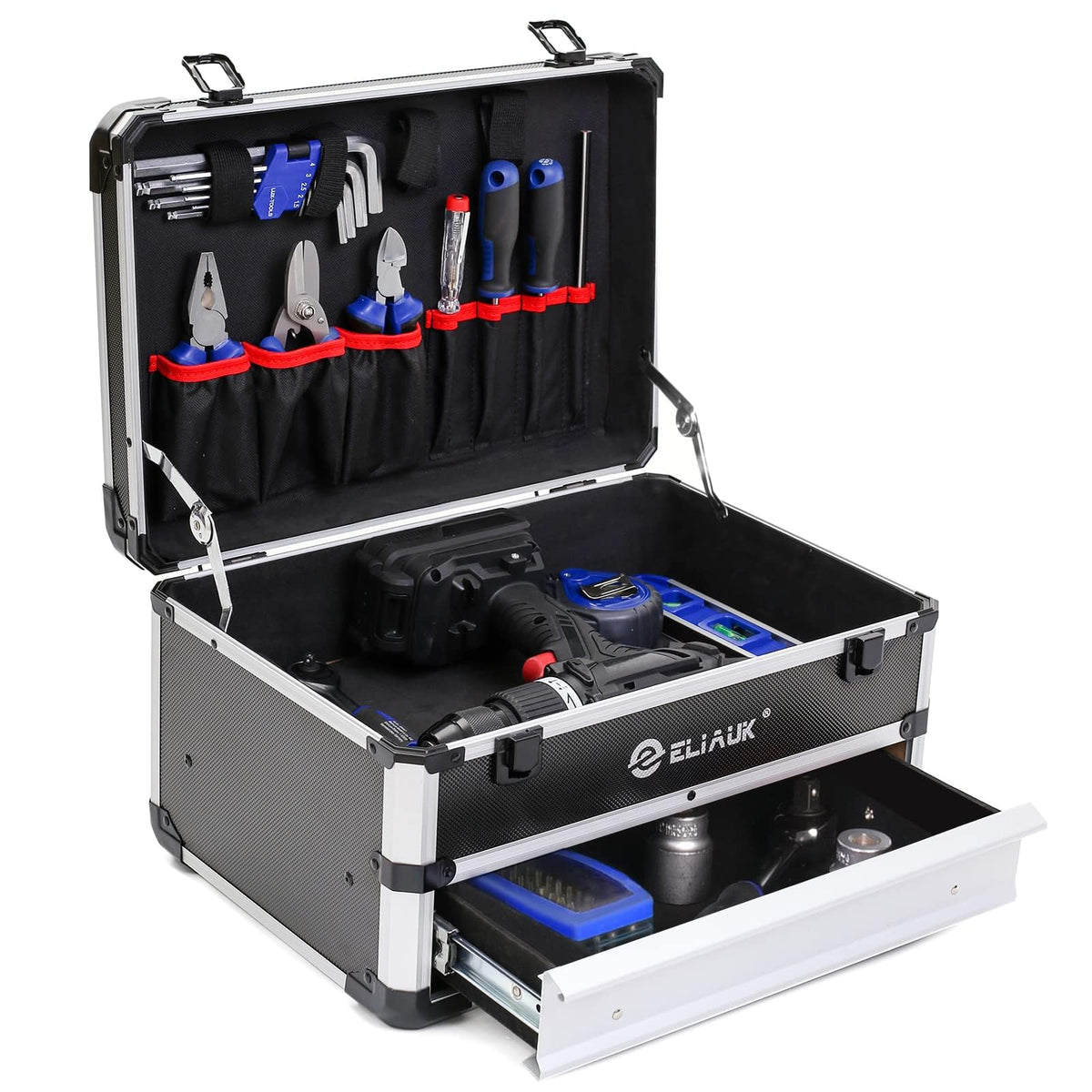 Tool Box Tool Organizer StoraCabinet Carry Case Tool box with DrawersSilver