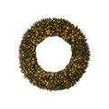 60 in. Prelit LED Large Flocked Artificial Christmas Wreath with Pinecones, Berries, 400 Clear LED Lights