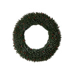 60 in. Prelit LED Large Flocked Artificial Christmas Wreath with Pinecones, Berries, 400 Clear LED Lights