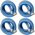apache 98106501 2 inch diameter 20 foot pvc flexible pool hose, blue (4 pack)