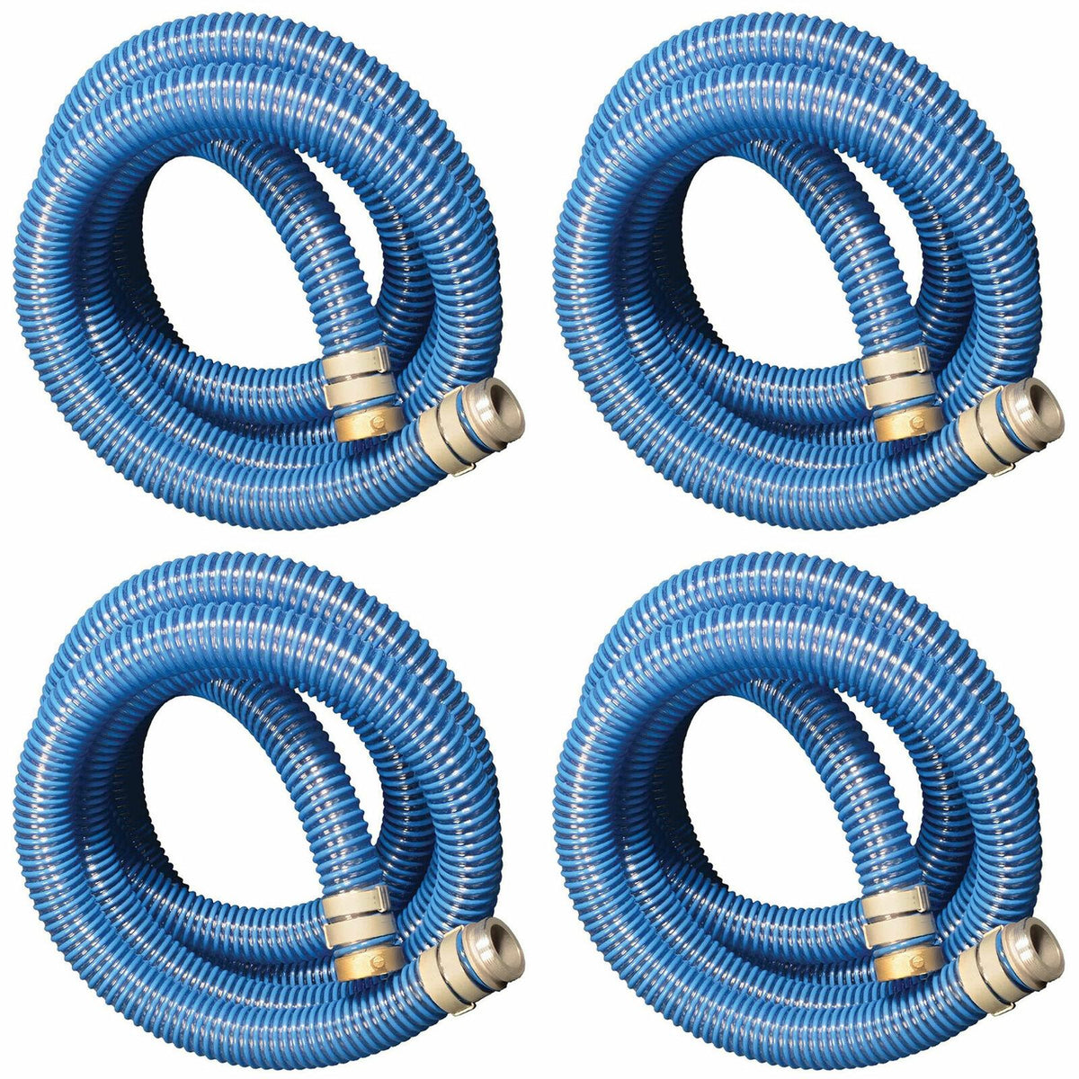 apache 98106501 2 inch diameter 20 foot pvc flexible pool hose, blue (4 pack)