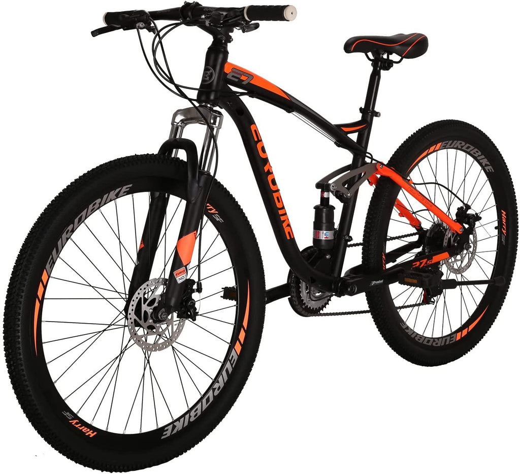 Eurobike E7 Mountain Bike 27.5 Inches Wheels Dual Suspension Mountain Bicycle 21 Speed MTB