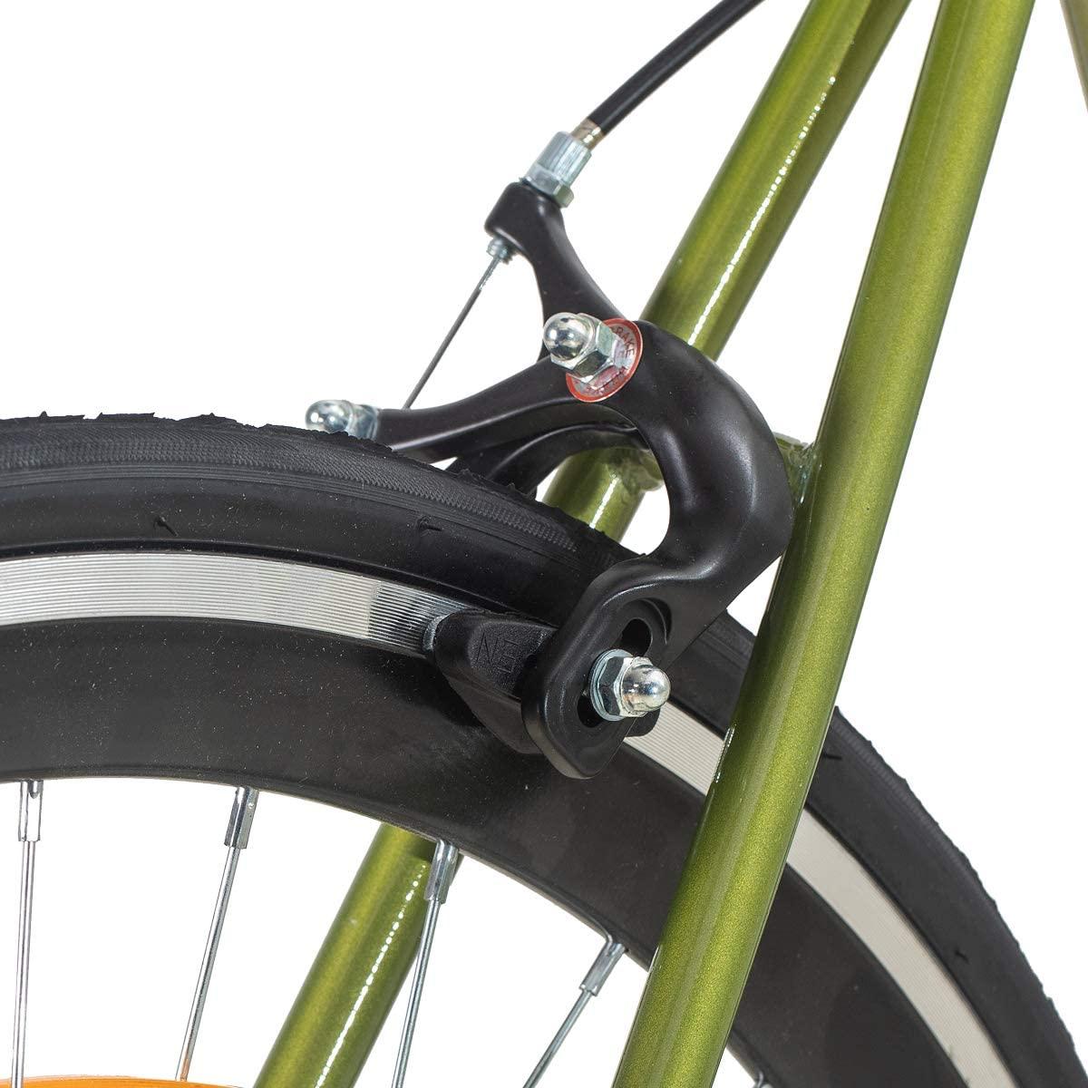 Hiland Road City Bike Urban City Commuter Bicycle for Men 700C Wheels with Single-Speed Green 58cm