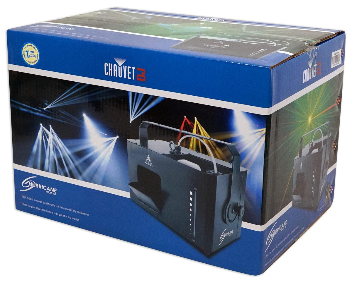 Chauvet Hurricane Haze 4D DMX Water Based Haze Machine+Remote+(2) Gallons Fluid