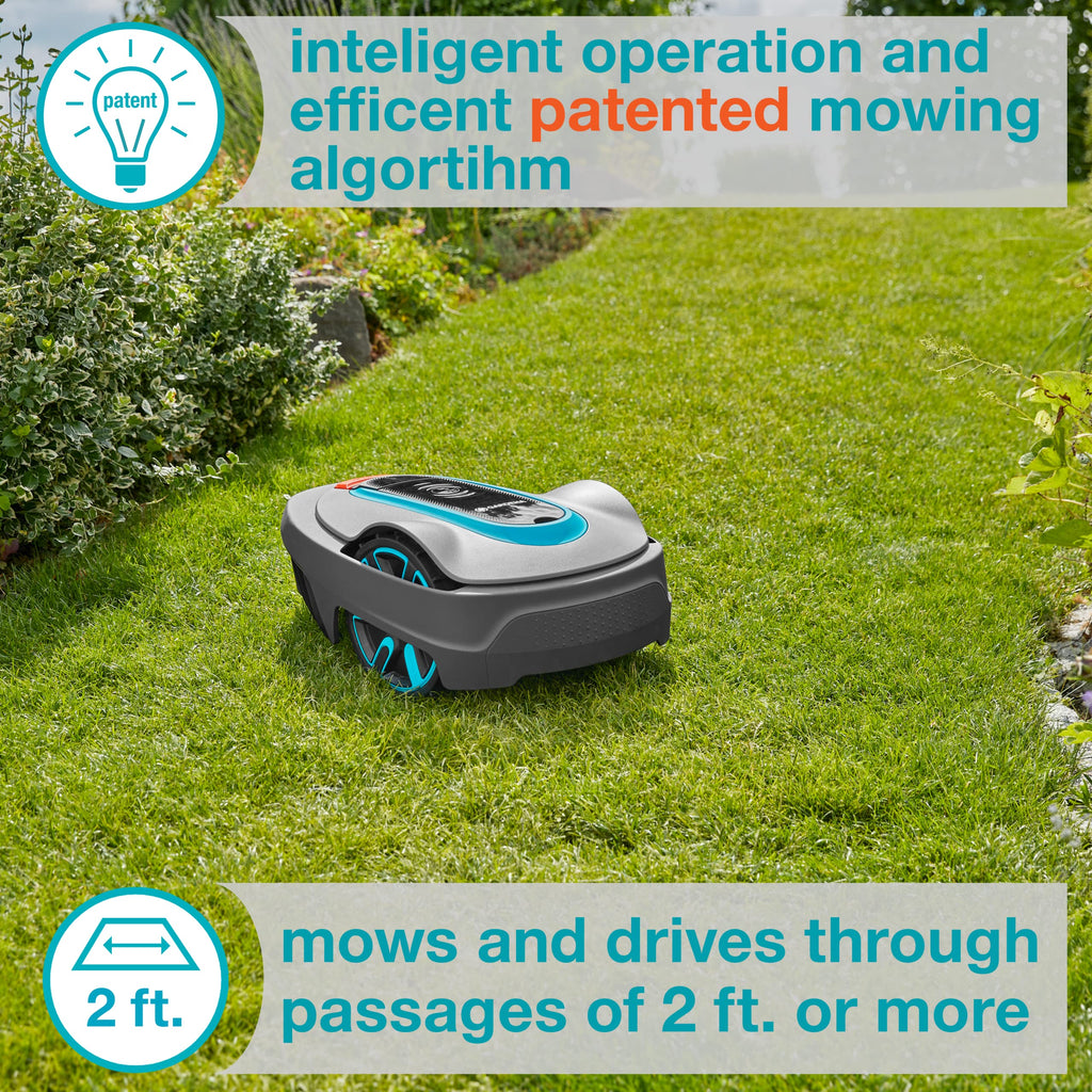 15001-41 SILENO City - Automatic Robotic Lawn Mower, with Bluetooth app and Boundary Wire, one of quietest in its Class, for lawns up to 2700 Sq Ft, Made in Europe, Grey