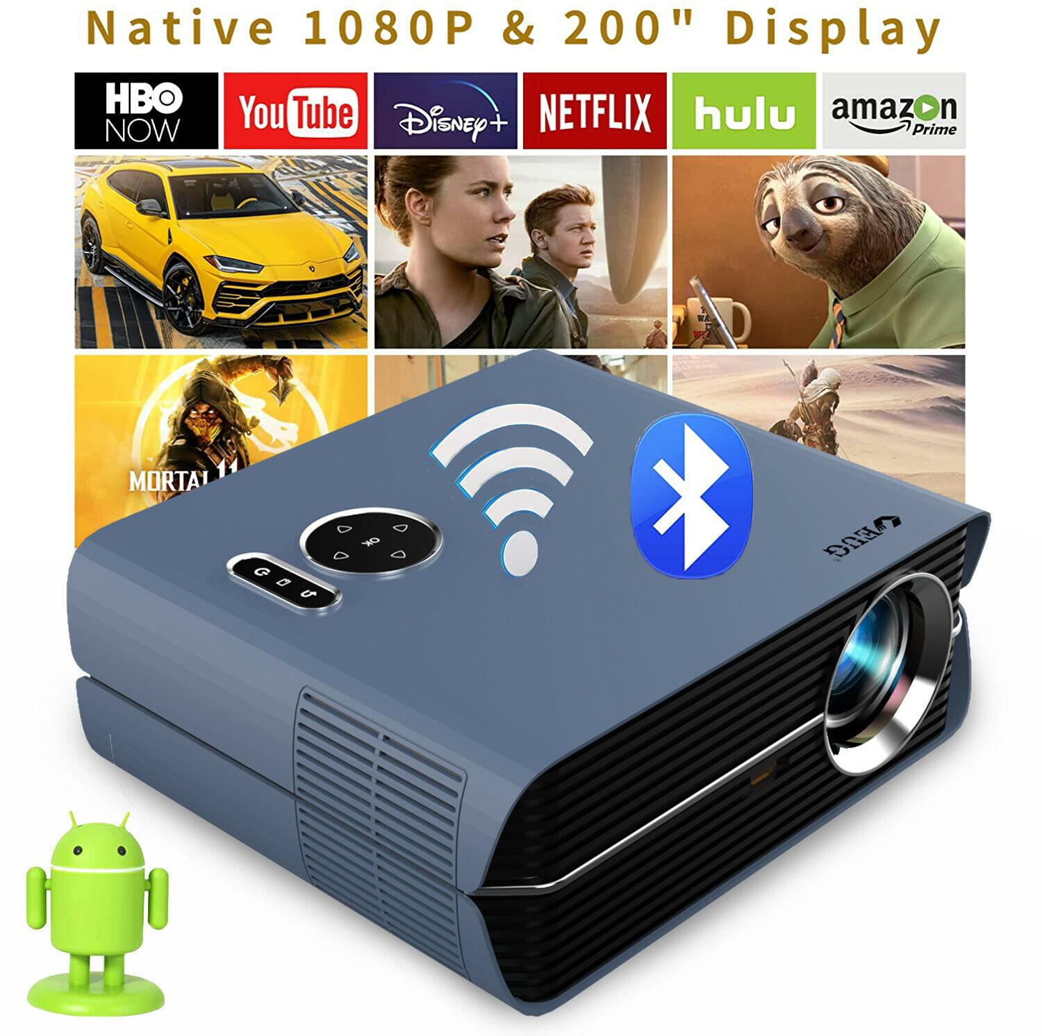 projector android 9.0 wifi led 4k cinema tv native 1080p blue-tooth airplay hdmi