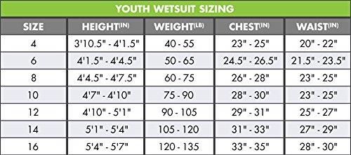 ONeill Wetsuits ONeill Youth Reactor-2 3/2mm Back Zip Full Wetsuit, Black/Slate, 4