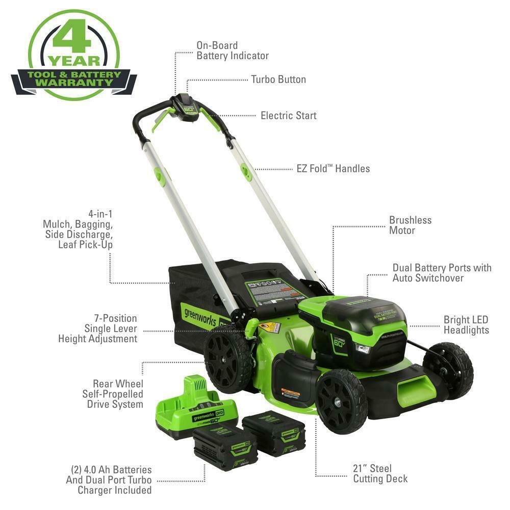 PRO 21 in. 60-Volt Battery Cordless Self-Propelled Lawn Mower (Tool-Only)