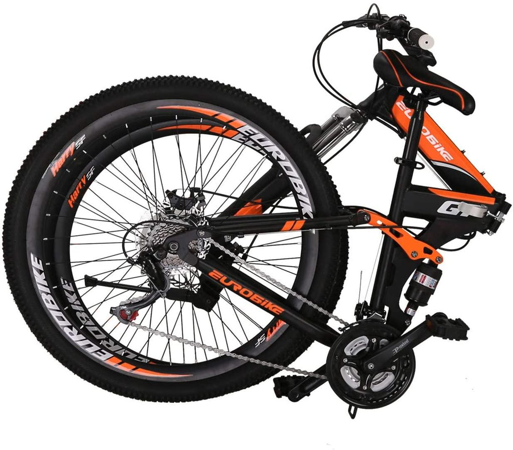 G7 Folding Mountain Bike Full Suspension 27.5 Inches Wheels Foldable Bike 21 Speed for Adults Dual Disc Brakes Bicycle