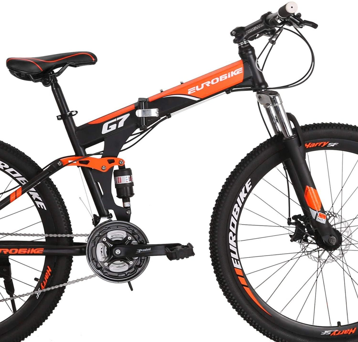 G7 Folding Mountain Bike Full Suspension 27.5 Inches Wheels Foldable Bike 21 Speed for Adults Dual Disc Brakes Bicycle