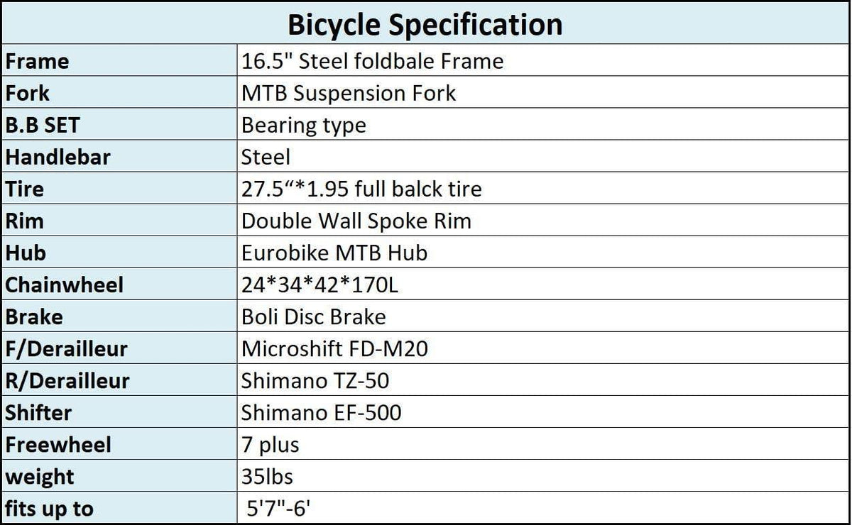 G7 Folding Mountain Bike Full Suspension 27.5 Inches Wheels Foldable Bike 21 Speed for Adults Dual Disc Brakes Bicycle