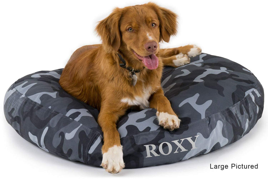 K9 Ballistics Round Dog Bed Nearly Indestructible &amp; Chew Resistant, Waterproof Washable Tough Nesting Pillow for Chewing Puppy, Small Medium LarX-LarMat