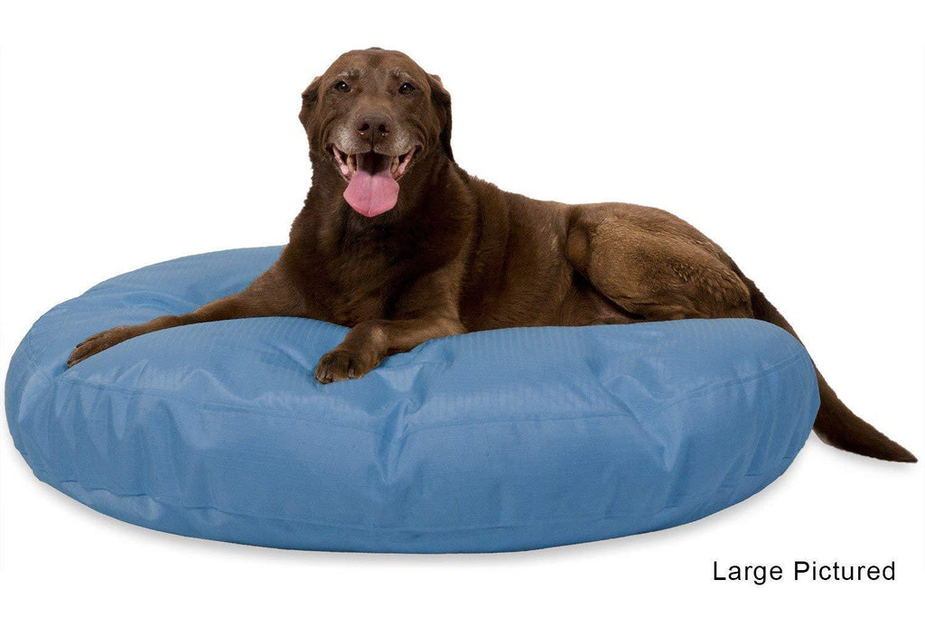 K9 Ballistics Round Dog Bed Nearly Indestructible &amp; Chew Resistant, Waterproof Washable Tough Nesting Pillow for Chewing Puppy, Small Medium LarX-LarMat