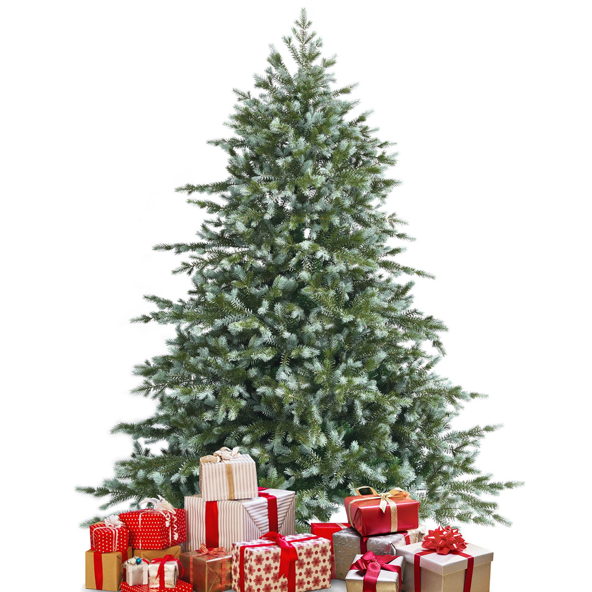 Costway 6ft Artificial Christmas Spruce Hinged Tree w/ 892 Mixed PE &amp; PVC Tips