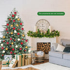 Costway 6ft Artificial Christmas Spruce Hinged Tree w/ 892 Mixed PE &amp; PVC Tips