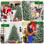 Costway 6ft Artificial Christmas Spruce Hinged Tree w/ 892 Mixed PE &amp; PVC Tips