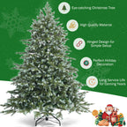 Costway 6ft Artificial Christmas Spruce Hinged Tree w/ 892 Mixed PE &amp; PVC Tips