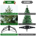 Costway 6ft Artificial Christmas Spruce Hinged Tree w/ 892 Mixed PE &amp; PVC Tips