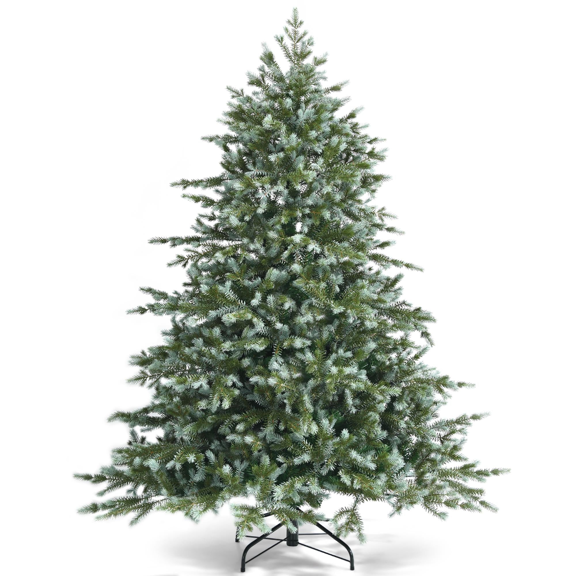 Costway 6ft Artificial Christmas Spruce Hinged Tree w/ 892 Mixed PE &amp; PVC Tips